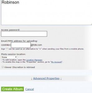 8-Select Create Album at bottom of page